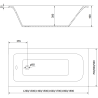 Mexen Vega obdĺžniková vaňa 170 x 70 cm s obložením a 1-krídlovou zástennou 70 cm, čierny vzor fix