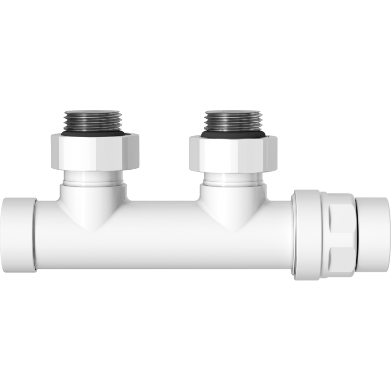 Mexen Uni-Term radiátorový ventil rohový, Duplex, DN50, biely - W907-000-20