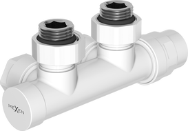 Mexen Uni-Term radiátorový ventil rohový, Duplex, DN50, biely - W907-000-20