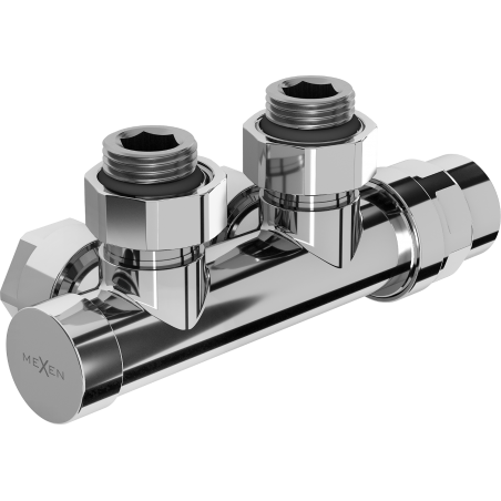 Mexen radiátorový ventil rohový, Duplex, DN50, chróm - W907-000-01
