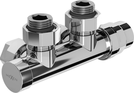 Mexen Uni-Term radiátorový ventil rohový, Duplex, DN50, chróm - W907-000-01