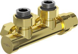Mexen Uni-Term radiátorový ventil uhlový, Duplex, DN50, zlatý - W907-000-50