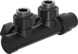 Mexen Uni-Term radiátorový ventil rohový, Duplex, DN50, čierny - W907-000-70