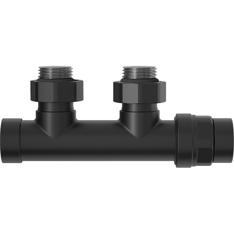 Mexen Uni-Term radiátorový ventil rohový, Duplex, DN50, čierny - W907-000-70