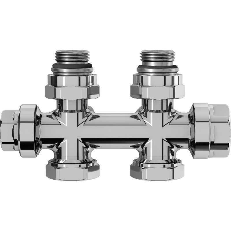 Mexen Uni-Term radiátorový ventil rohový/priamy, Duplex, DN50, chróm - W908-000-01