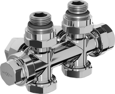 Mexen Uni-Term radiátorový ventil rohový/priamy, Duplex, DN50, chróm - W908-000-01