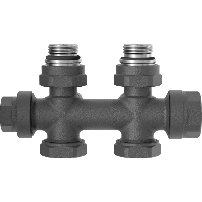 Mexen Uni-Term radiátorový ventil rohový/priamočiary, Duplex, DN50, antracit - W908-000-66