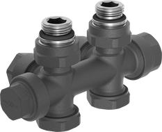 Mexen Uni-Term radiátorový ventil rohový/priamočiary, Duplex, DN50, antracit - W908-000-66