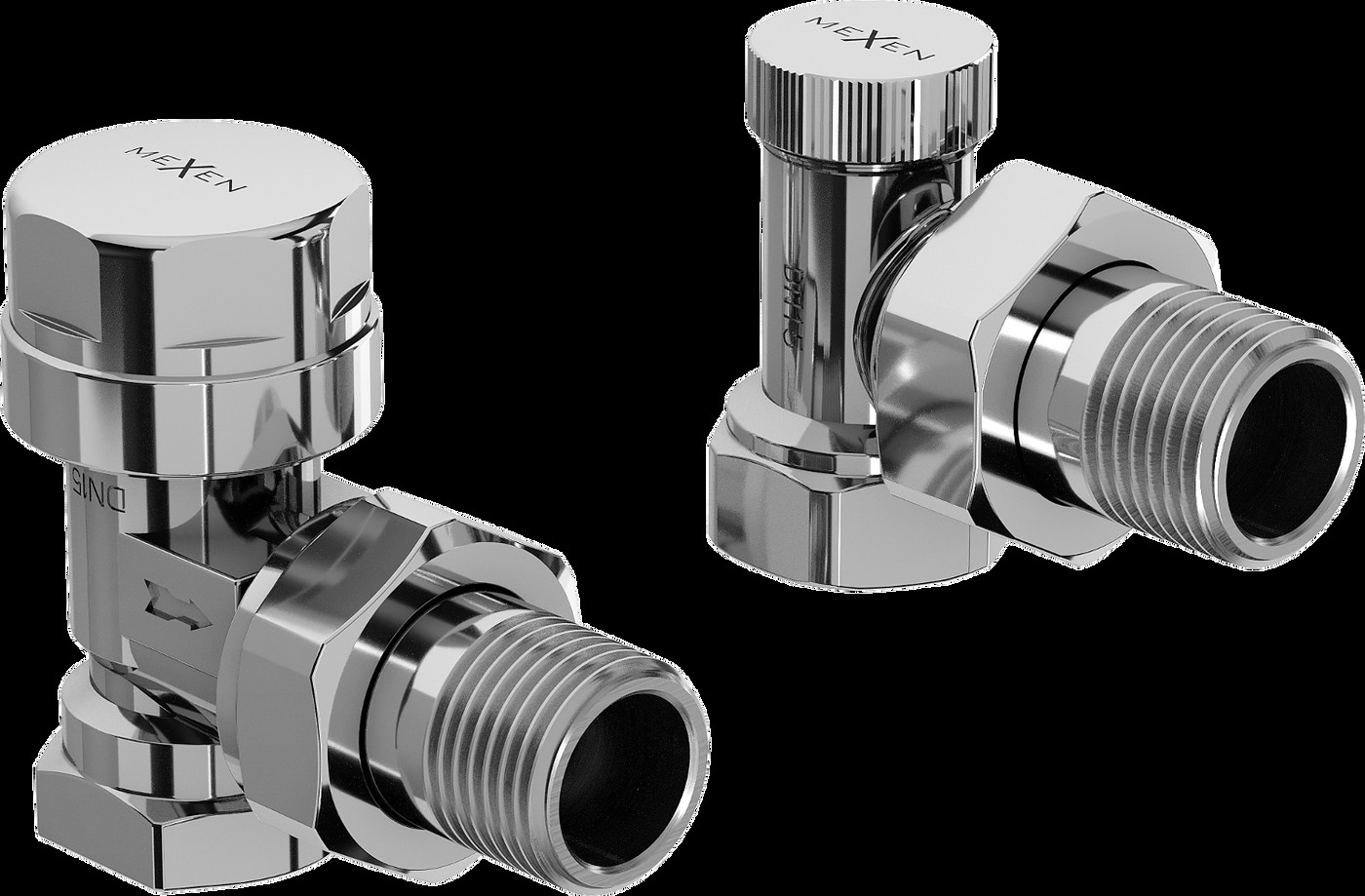 Mexen radiátorové ventily rohové, chróm - W901-000-01