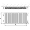 Mexen C22 radiátor doskový 600 x 2600 mm, bočné pripojenie, 4297 W, čierny - W422-060-260-70