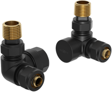 Mexen Uni-Term osové radiátorové ventily, čierne - W903-000-70