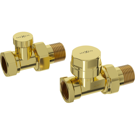 Mexen Uni-Term priame radiátorové ventily, zlaté - W902-000-50