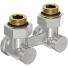 Mexen radiátorový ventil dvojrúrkový DN50, rohový 1/2"x3/4", nikel - W911-012-01