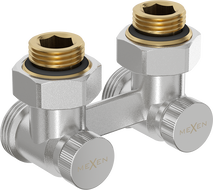 Mexen radiátorový ventil dvoutrubkový DN50, úhlový 1/2"x3/4", nikl - W911-012-01