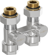 Mexen dvojitý radiátorový ventil DN50, rovný 1/2"x16 mm, nikel - W912-016-01