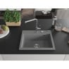 Mexen Oscar granitový drez 1-komorový 580 x 490 mm, sivý, sifón chróm - 6519581000-71