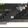 Mexen Oscar granitový drez s 1 komorou 580 x 490 mm, čierny škvrnitý, sifón zlatý - 6519581000-76-G