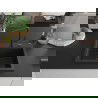 Mexen Oscar granitový drez 1-komorový 580 x 490 mm, čierny/strieborný metalik, čierny sifón - 6519581000-73-B