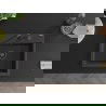 Mexen Oscar granitový drez 1-komorový 580 x 490 mm, čierny s bodkami, čierny sifón - 6519581000-76-B