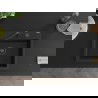 Mexen Oscar granitový drez s 1 komorou 580 x 490 mm, čierny, sifón čierny - 6519581000-77-B