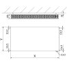 Mexen Flat CVF22 doskový radiátor 600 x 1400 mm, spodné pripojenie, 2215 W, čierny - W622F-060-140-70