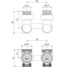Mexen radiátorový ventil dvojrúrkový DN50, rohový 1/2"x3/4", nikel - W911-012-01
