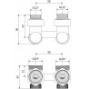 Mexen radiátorový ventil dvoutrubkový DN50, úhlový 1/2"x3/4", nikl - W911-012-01