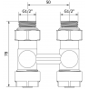 Mexen radiátorový ventil dvojrúrkový DN50, priamy 1/2"x16 mm, nikel - W912-016-01