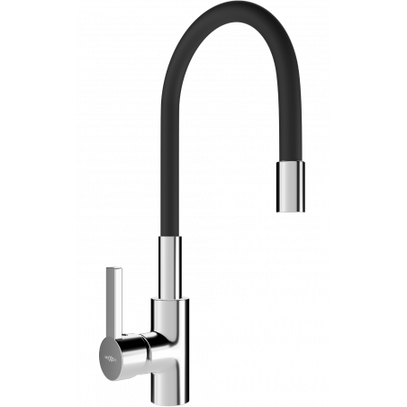 Mexen Flex kuchynská batéria, chróm/čierna - 670900-07