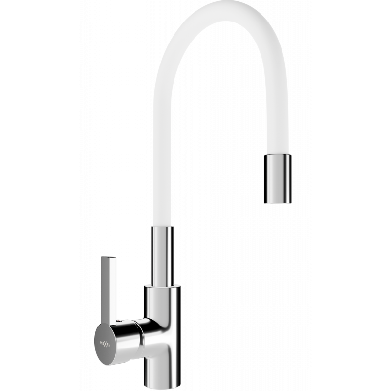 Mexen Flex kuchynská batéria, chróm/biela - 670900-02