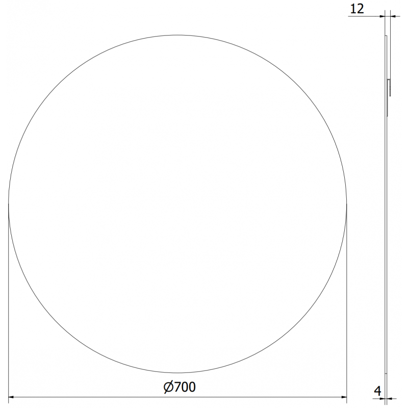 Mexen Alto okrúhle kúpeľňové zrkadlo 70 cm - 9853-070-070-000-00