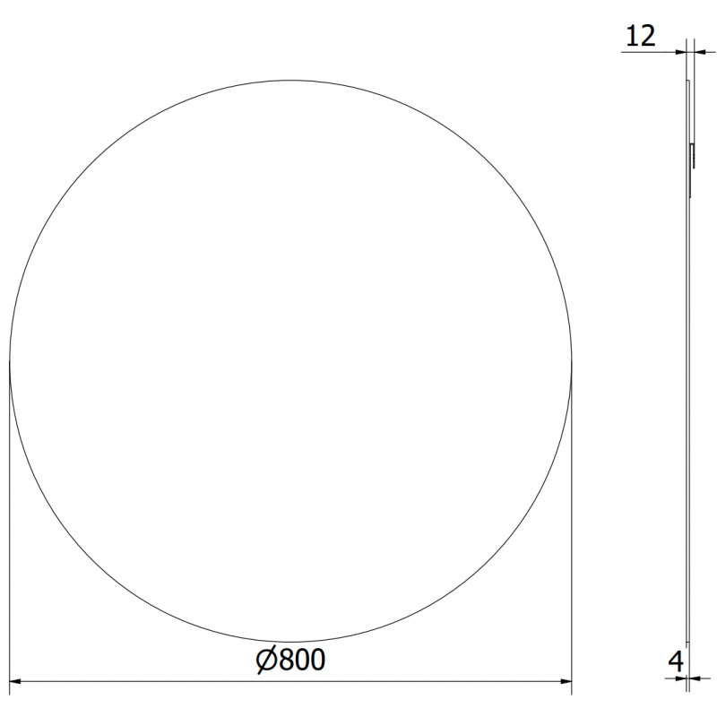 Mexen Alto kúpeľňové okrúhle zrkadlo 80 cm - 9853-080-080-000-00