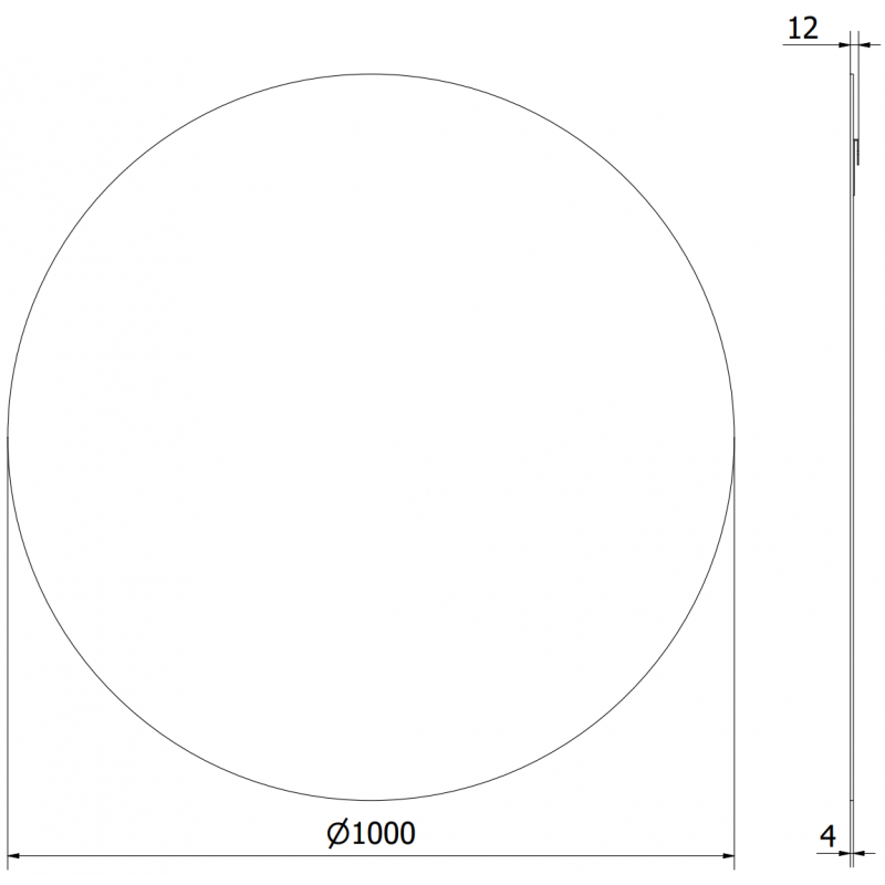 Mexen Alto okrúhle kúpeľňové zrkadlo 100 cm - 9853-100-100-000-00