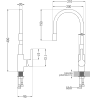 Mexen Flex kuchynská batéria, chróm/sivá - 670900-06