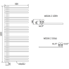 Mexen Neptún dekoratívny kúpeľňový radiátor 1200 x 500 mm, 360 W, zlatý - W101-1200-500-00-50