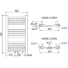 Mexen Ares radiátor kúpeľňový 700 x 400 mm, 189 W, chróm - W102-0700-400-00-01