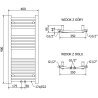 Mexen Ares kúpeľňový radiátor 900 x 400 mm, 246 W, chróm - W102-0900-400-00-01
