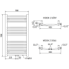 Mexen Ares rebrík do kúpeľne 900 x 500 mm, 294 W, chróm - W102-0900-500-00-01