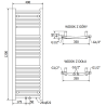 Mexen Ares kúpeľňový radiátor 1200 x 400 mm, 349 W, chróm - W102-1200-400-00-01