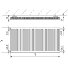 Mexen C21 doskový radiátor 600 x 1100 mm, bočné pripojenie, 1410 W, čierny - W421-060-110-70