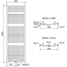 Mexen Ares kúpeľňový radiátor 1800 x 600 mm, 958 W, antracit - W102-1800-600-00-66