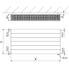 Mexen Line CVL33 doskový radiátor 300 x 2000 mm, spodné pripojenie, 2481 W, antracit - W633L-030-200-66
