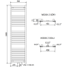 Mexen Uran kúpeľňový radiátor 1800 x 500 mm, 633 W, chróm - W105-1800-500-00-01