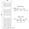 Mexen Hades radiátor do kúpeľne 1200 x 400 mm, 373 W, chróm - W104-1200-400-00-01