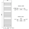 Mexen Hades radiátor na kúpeľňu 1800 x 600 mm, 790 W, chróm - W104-1800-600-00-01