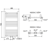 Mexen Mars kúpeľňový radiátor 700 x 400 mm, 188 W, chróm - W110-0700-400-00-01