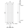 Mexen Boston dekoratívny radiátor 1200 x 452 mm, 611 W, antracit - W213-1200-452-00-66