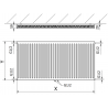 Mexen CC11 radiátor panelový 900 x 2600 mm, dolné stredné pripojenie, 3311 W, biely - W6C11-090-260-00