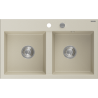 Mexen Hektor dvojkomorový žulový drez 800 x 480 mm, béžový, sifón chróm - 6521802000-69