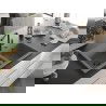 Mexen Hektor žulový kuchynský drez, dvojkomorový 800 x 480 mm, sivý, čierny sifón - 6521802000-71-B
